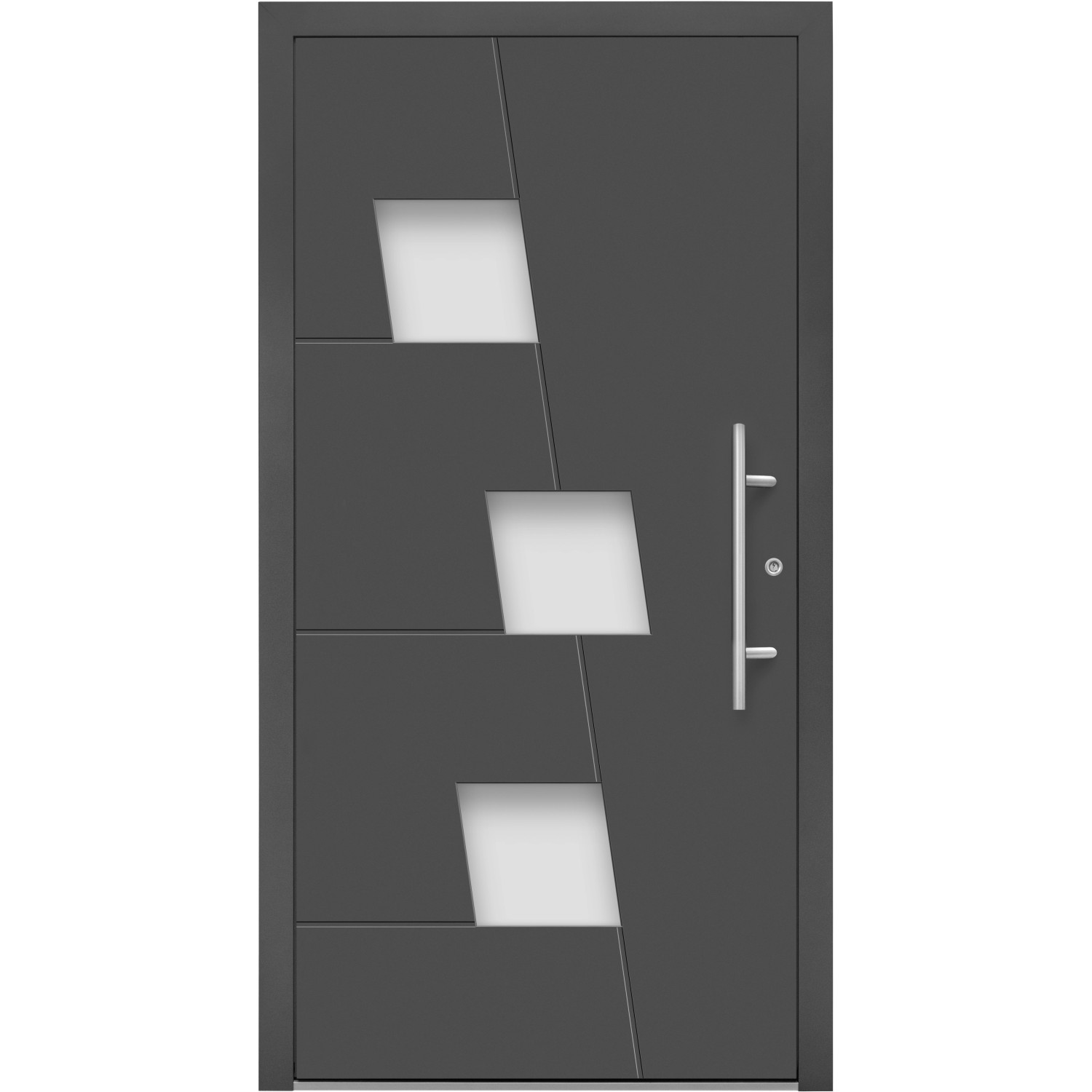 Aluminium-Haustür Moderno M550/P 110 cm x 210 cm Anthrazit Metallic Anschlag R von Splendoor Moderno