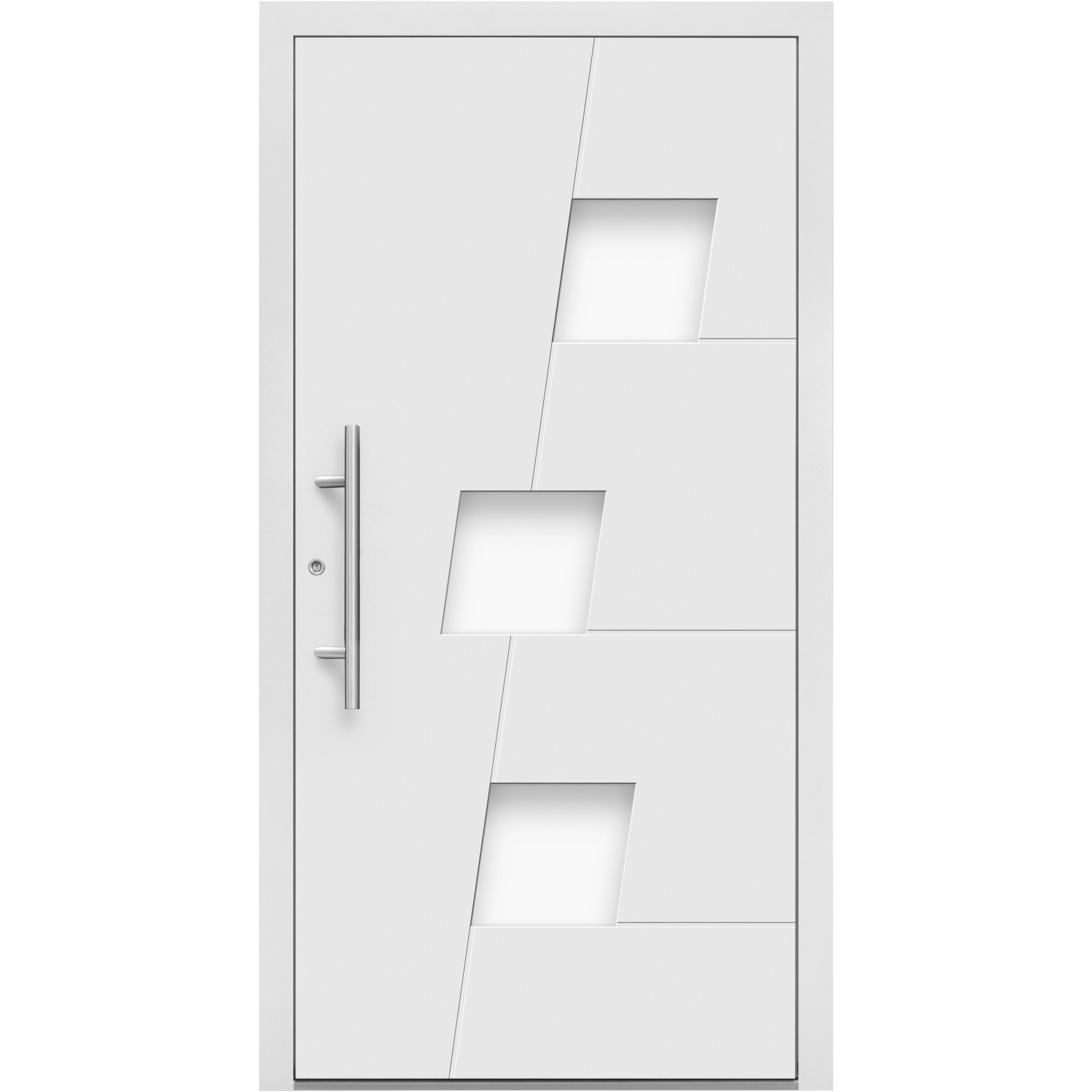 Aluminium-Haustür Moderno M550/P 110 cm x 210 cm Weiß Anschlag Links von Splendoor Moderno