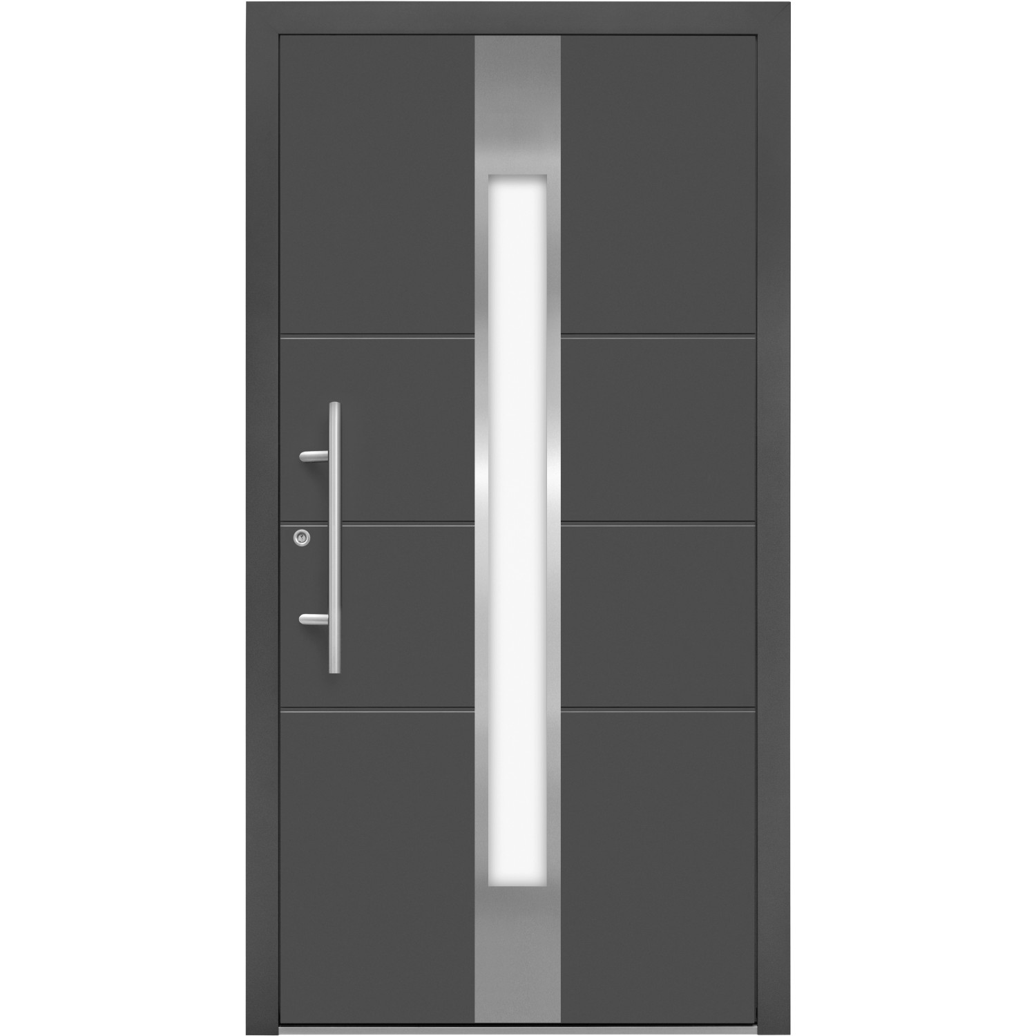 Aluminium-Haustür Moderno M560/B 110 cm x 210 cm Anthrazit Metallic Anschlag L von Splendoor Moderno