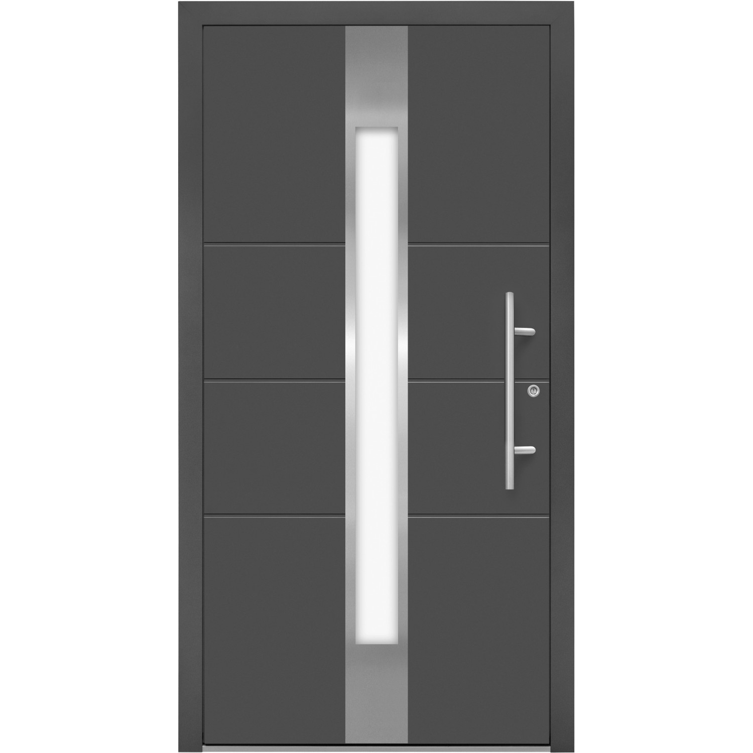 Aluminium-Haustür Moderno M560/B 110 cm x 210 cm Anthrazit Metallic Anschlag R von Splendoor Moderno