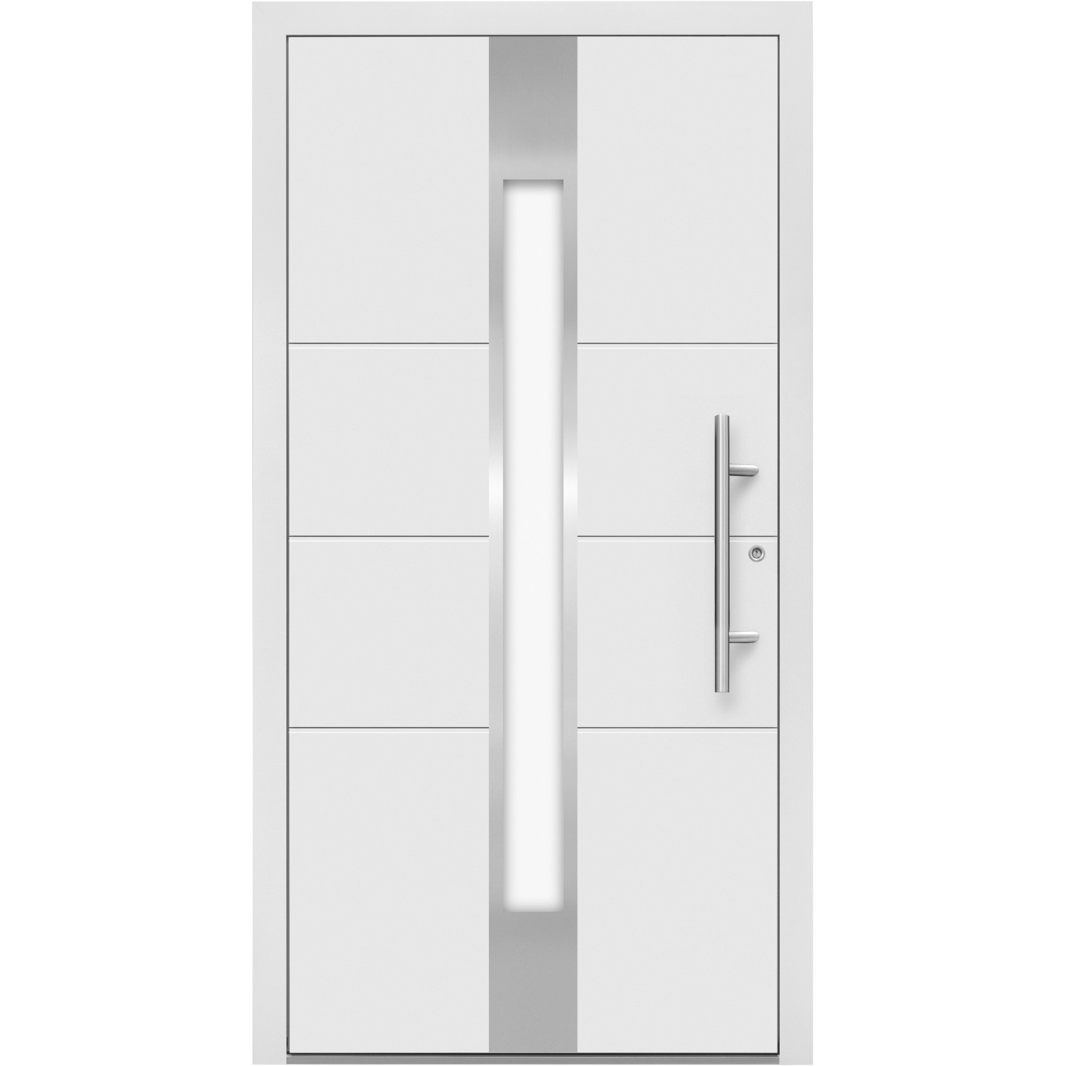 Aluminium-Haustür Moderno M560/B 110 cm x 210 cm Weiß Anschlag Rechts von Splendoor Moderno