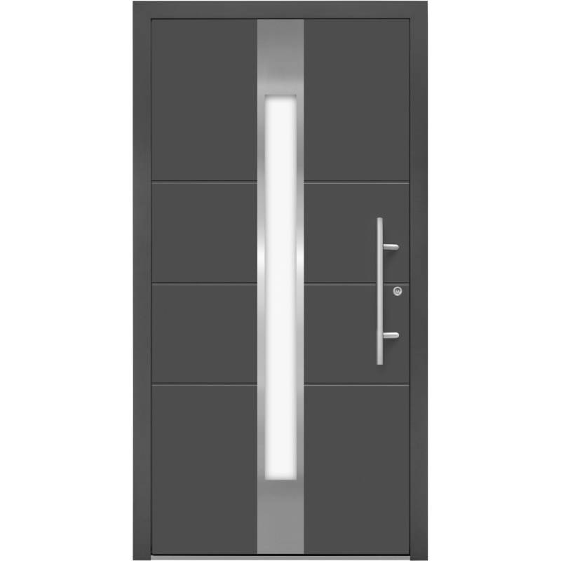 Aluminium-Haustür Moderno M560/P 110 cm x 210 cm Anthrazit Metallic Anschlag R von Splendoor Moderno