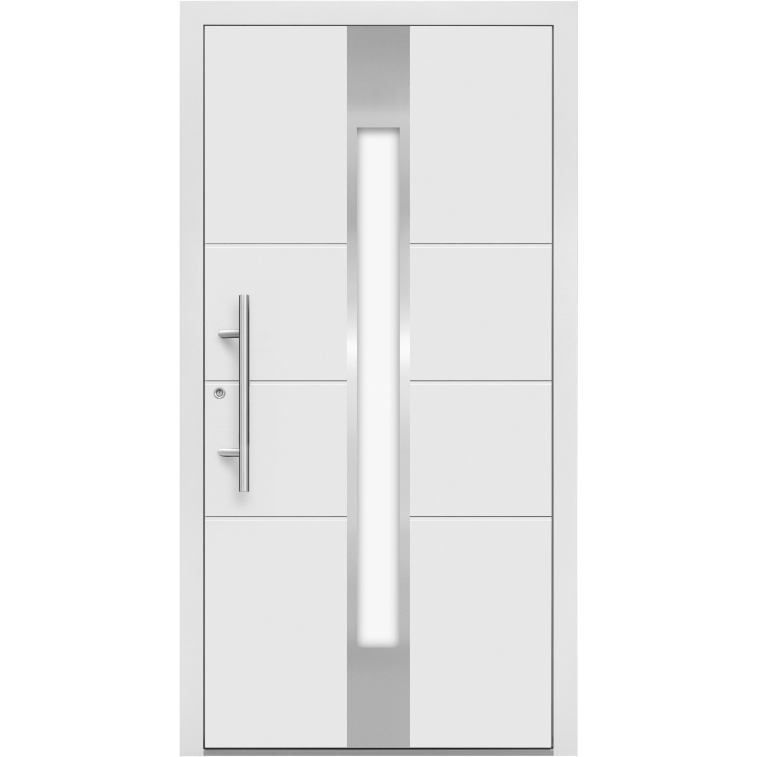 Aluminium-Haustür Moderno M560/P 110 cm x 210 cm Weiß Anschlag Links von Splendoor Moderno