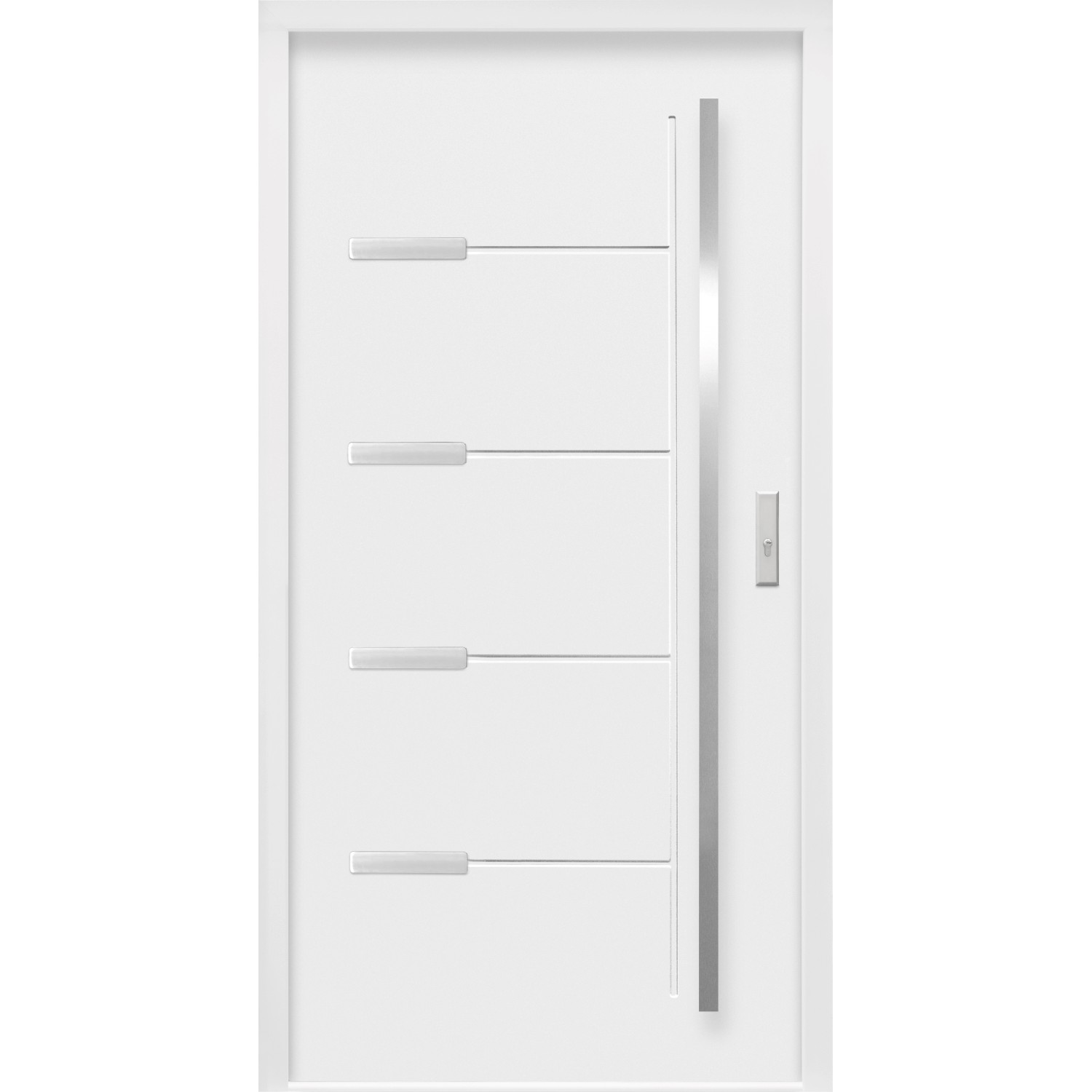 Sicherheits-Haustür ThermoSpace Oslo Prime RC2 Komfort Weiß 110 x 210 cm R von Splendoor Thermospace