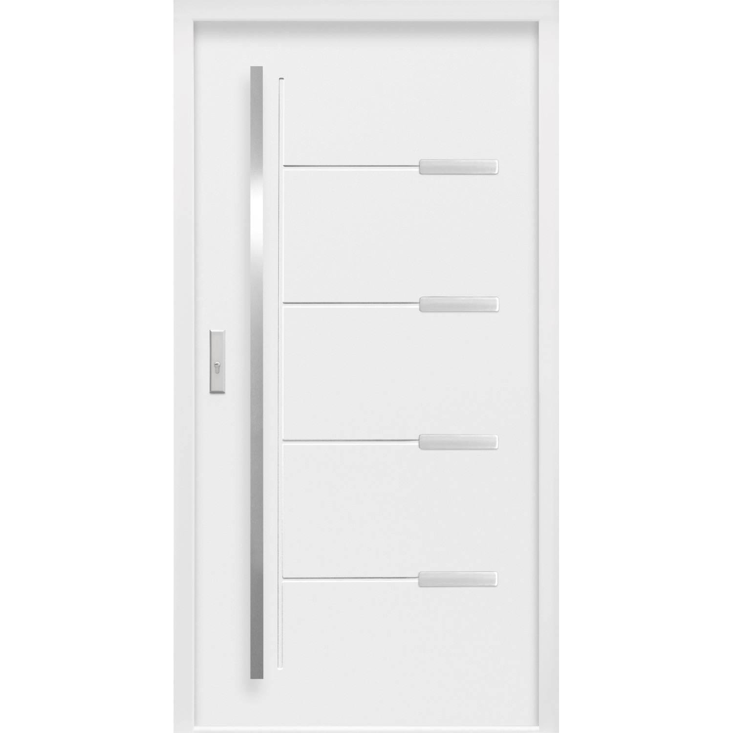 Sicherheits-Haustür ThermoSpace Oslo Prime RC2 Weiß 100 x 210 cm Anschlag L von Splendoor Thermospace