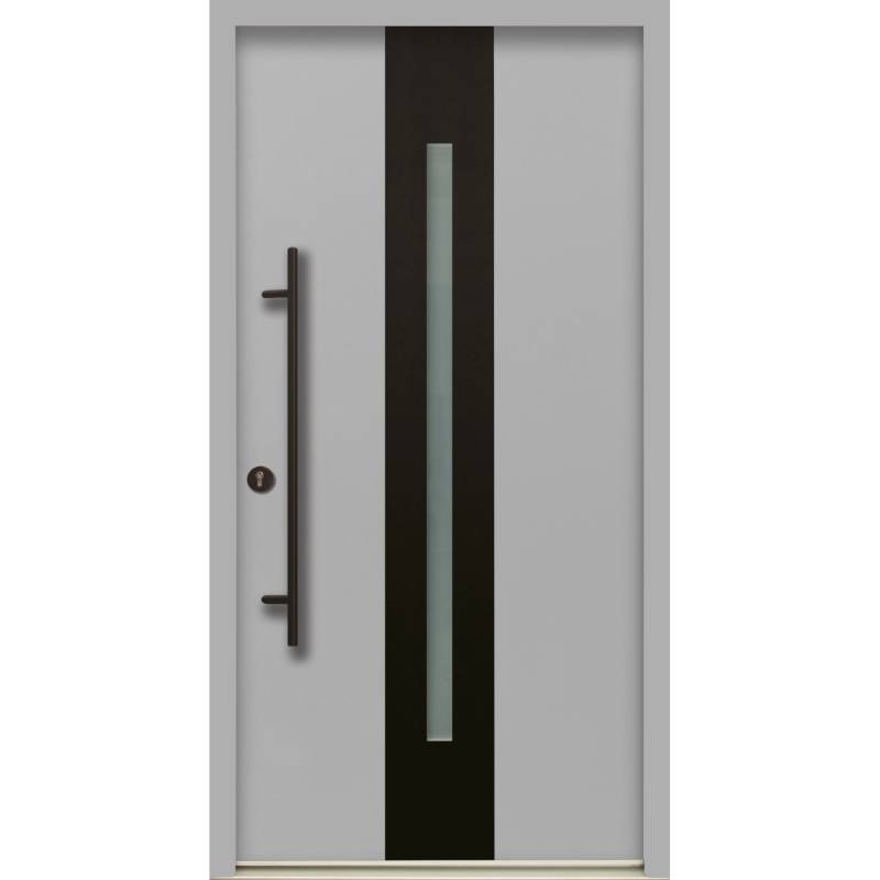 Splendoor Haustür ThermoSpace Prime Dublin Grau 210 cm x 100 cm Anschlag L von Splendoor Thermospace