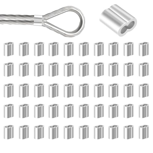 50 Stück Seilklemme 3mm-Doppelloch Aluminiumhülse Drahtseilklemme 3mm, Kann Mit Gummiseil 3mm Kombiniert Werden, Um Ein Gewebtes Netz Zu Schaffen 50 Stück Seilklemme 3mm-Doppelloch Aluminiumhülse Drahtseilklemme 3mm, Kann Mit Gummiseil 3mm Kombiniert Werden, Um Ein Gewebtes Netz Zu Schaffen von Sploziia