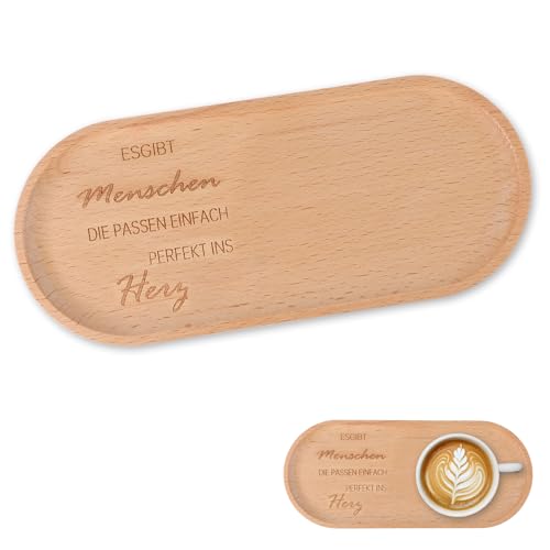 Geschenk Freundin-Tablett Holz Für Freundinnen,Ellipsen Gravierte Herz geformt Frühstücksbrettchen Holz Für Geschenk Freundin Geburtstag（22x11cm） von Sploziia