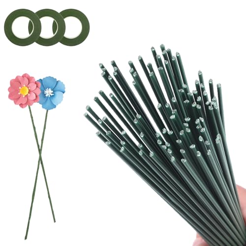 Sploziia 100 Stück Blumendraht Grün - Floristendraht 30cm Langer Draht 2mm Pfeifenputzer Zum Basteln Mit 3 Rollen Klebeband Für DIY Blumenarrangements Und Künstliche Blumengirlanden Sploziia 100 Stück Blumendraht Grün - Floristendraht 30cm Langer Draht 2mm Pfeifenputzer Zum Basteln Mit 3 Rollen Klebeband Für DIY Blumenarrangements Und Künstliche Blumengirlanden von Sploziia