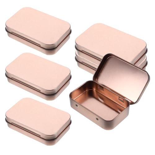 Sploziia 6 Stücke Rose Gold Metalldosen mit Deckel-Blechdose mit Deckel, Kleine Dosen zur Aufbewahrung von Kleinteilen, Schmuck, Reiseutensilien(9.5 x 6 x 2cm) von Sploziia