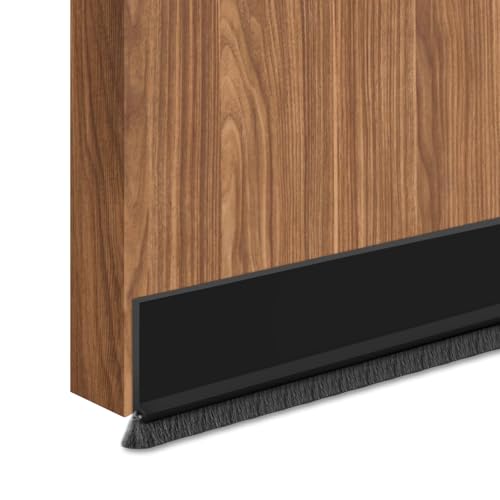 Türleiste mit Bürste selbstklebend-Türdichtung Unten-Bodenversiegelungen Mit Bürsten, Türbürstendichtung, Türbesen,Zuschneidbare Bürstendichtung Selbstklebend Für Türen(Schwarz-3cm×100cm) von Sploziia