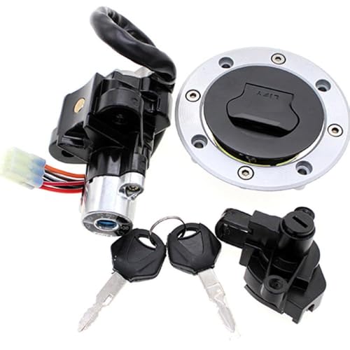 Zündschalter Kraftstoffgasdeckelschlüssel kompatibel mit GSF600 GSF1200 GSF 600 GSF 1200 Motorrad 1996 1997 1998 1999 2000 2001 2002 2003 2004 2005 Modelle(One Set) von Spnqkxw