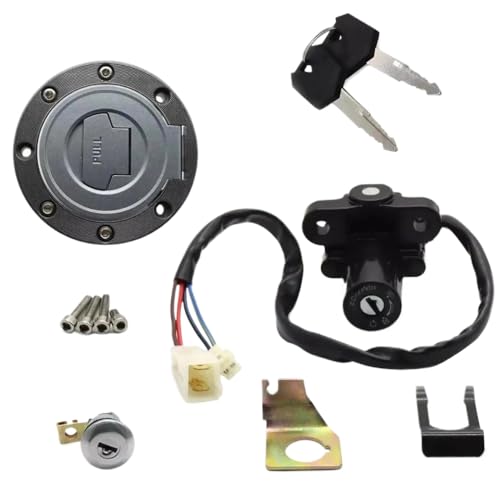 Zündschalter Kraftstoffgaskappe Sitzverriegelungsschlüssel -Set kompatibel mit YZF R1 2002 2003 2007 2022 R6 2004 2006 2022 FJR1300 2001 2022 FZ6 Motorradmodell(B) von Spnqkxw