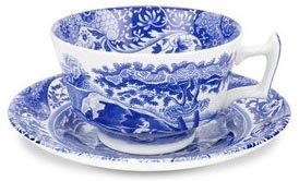 Bleu italien et sous-tasse à thé - 0,20 litre-Lot de 4 von Spode