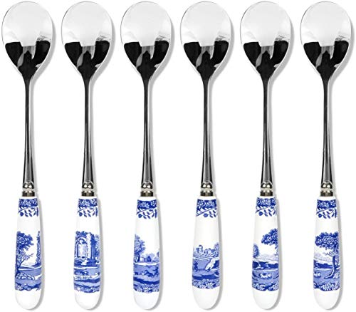 Blue Italian Teelöffel, 15 cm, Porzellan und Edelstahl, Blau/Weiß, 6 Stück Blue Italian Teelöffel, 15 cm, Porzellan und Edelstahl, Blau/Weiß, 6 Stück von Spode