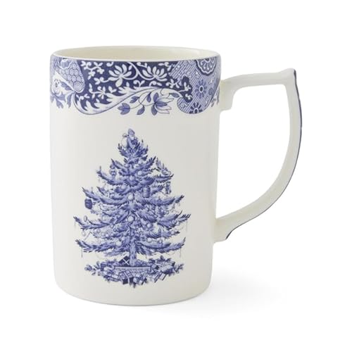 Spode Blaue italienische Weihnachtstasse, 0,34 l, Blau und Weiß von Spode