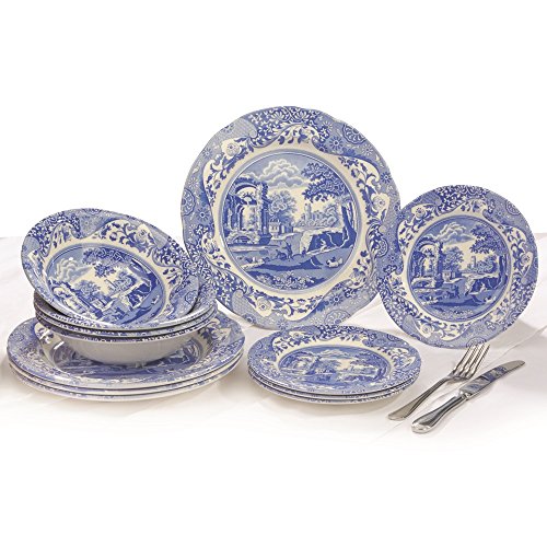 Spode Blue Italian 12 Piece Dinner Set. by Spode von Spode