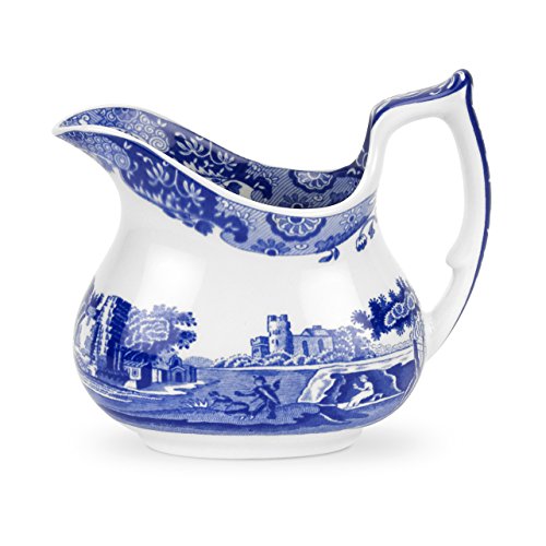 Spode Blue Italian Creamer Cottage Shape by Spode von Spode