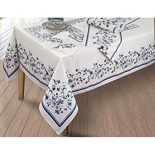 Avanti Linens - Tischdecke, rechteckige Tischdecke, Küchendekoration (Spode Blue Portofino) von Avanti Linens