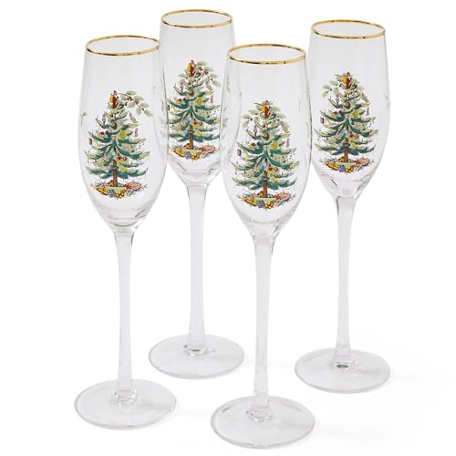Spode Champagnerflöten Weihnachtsbaum, 4 Stück Spode Champagnerflöten Weihnachtsbaum, 4 Stück von Spode