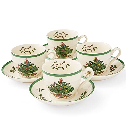 Spode Christmas Tree Teetasse und Untertasse, 4er-Set (mehrfarbig) von Portmeirion