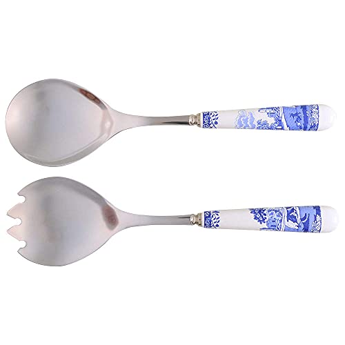 Spode Italienisches Salatbesteck aus Porzellan, Blau, 320 ml, mikrowellengeeignet, Handwäsche, 1 Set von Spode
