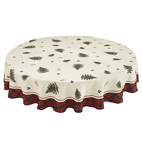 Spode – Stoff-Tischdecke, Weihnachtsdekoration, Weihnachtsbaum-Schottenkaro, 177,8 cm, rund Spode – Stoff-Tischdecke, Weihnachtsdekoration, Weihnachtsbaum-Schottenkaro, 177,8 cm, rund von Spode