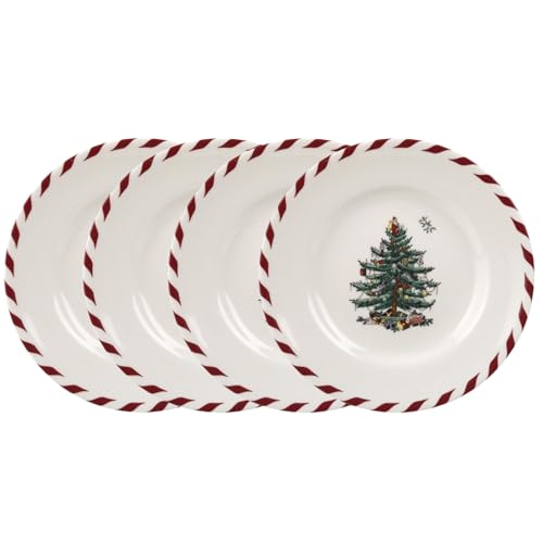 Spode Teller, Weihnachtsbaum, Pfefferminz, 15,2 cm, 4 Stück von Spode