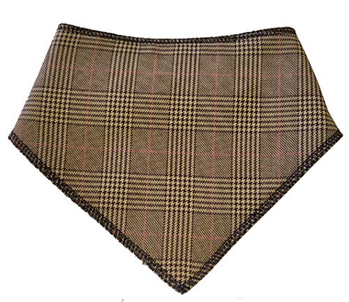 Spoilt Rotten Pets (S3) Classic braun TARTAN Tweed Bandana. Größe für Springer Spaniel und Allgemein Beagle mittelgroßen Hunde. Halsumfang 43,2 cm to 55,9 cm Gorgeous Reihe von Mustern und Farben erhältlich. (Classic braun TARTAN Tweed) von Spoilt Rotten Pets