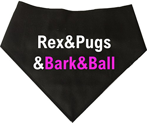 Spoilt Rotten Pets (S3 schwarz 'Sex & Drugs & Rock & Roll,' ist 'Rex und Pugs & Bark & Ball' in Hund Land. – Komisch Dog Bandana (Medium, Schwarz) von Spoilt Rotten Pets