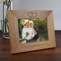 Diamant Jahrestag Hölzerner Fotorahmen 6x4 7x5 Landschaftsgeschenke Ideen Und Für Hochzeitstag 60. Hochzeitspaar von SpokenGifts