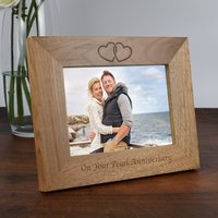 Perle Jahrestag Holz Fotorahmen 6x4 7x5 Landschaft Geschenke Ideen & Für Hochzeitstag 30. Hochzeitspaar von SpokenGifts