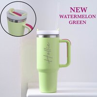 Personalisierte Große Name Gravierte 40 Unzen Doppelwandige Thermobecher Reiseflasche Gummigriffe Heißkalt Becher Mit Strohhalm | Stanley Style von SpokenGifts