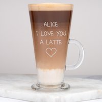 Personalisierte Ich Liebe Dich Latte Glas 10 Unzen Kaffee Heiße Schokolade Geschenke Ideen Für Geburtstag Weihnachten Tee Cappucino Barista Shop von SpokenGifts