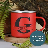 Personalisierte Initial & Name Emaille Camping Becher Geschenke Ideen Für Campervan Camper Van Picknick Metall Isolieren Heiß Draußen Im Freien von SpokenGifts