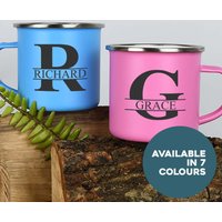 Personalisierte Initial & Name Emaille Camping Becher Set Geschenke Ideen Für Camper Van Isolieren Heiß Kalt Draußen Im Freien Personalisierte Initial & Name Emaille Camping Becher Set Geschenke Ideen Für Camper Van Isolieren Heiß Kalt Draußen Im Freien von SpokenGifts