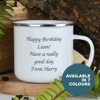 Personalisierte Jede Nachricht Emaille Camping Becher Geschenke Ideen Für Campervan Camper Van Picknick Metall Isolieren Heiß Kalt Draußen Im von SpokenGifts