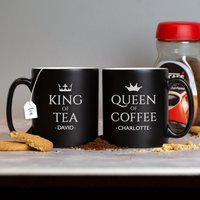 Personalisierte King & Queen Schwarze Satin Tasse Laser Graviert Geschenke Für Mama Papa Geburtstag Weihnachten Muttertag von SpokenGifts