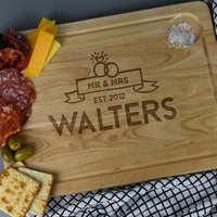 Personalisierte Mr & Mrs Große Holz Fleisch Schneidebrett 400x300mm Hochzeit Jahrestag Jubiläen Geschenke Ideen Für von SpokenGifts