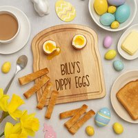 Personalisiertes Frühstücksbrett Dippy Eggs Brot Toast Geschenke Ideen Für Sohn Tochter Kinder Kindersoldaten Und & Runny Dotter von SpokenGifts