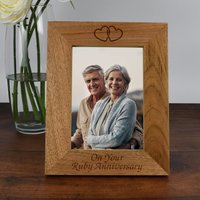 Rubin Jubiläum Holz Fotorahmen 4 X 6 5 7 Geschenke Ideen Für Hochzeitstag 40 von SpokenGifts