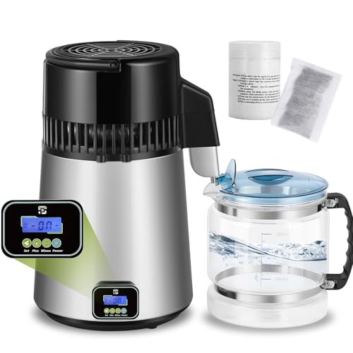 Spolehli Wasser Destilliergerät Edelstahl mit Glaskanne Digitaler Wasserdestillierer wasserdestilliergeräte trinkwasser 1L / H wasserdestilliergeräte Wasser herstellen Distilleranlage Spolehli Wasser Destilliergerät Edelstahl mit Glaskanne Digitaler Wasserdestillierer wasserdestilliergeräte trinkwasser 1L / H wasserdestilliergeräte Wasser herstellen Distilleranlage von Spolehli
