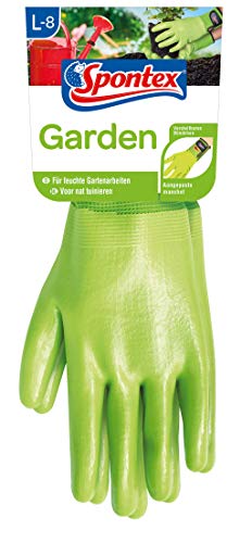 Spontex Garden, vielseitige Gartenhandschuhe für feuchte Gartenarbeiten, verstellbares Bündchen - 1 Paar, Gr. L, Grün Spontex Garden, vielseitige Gartenhandschuhe für feuchte Gartenarbeiten, verstellbares Bündchen - 1 Paar, Gr. L, Grün von Spontex