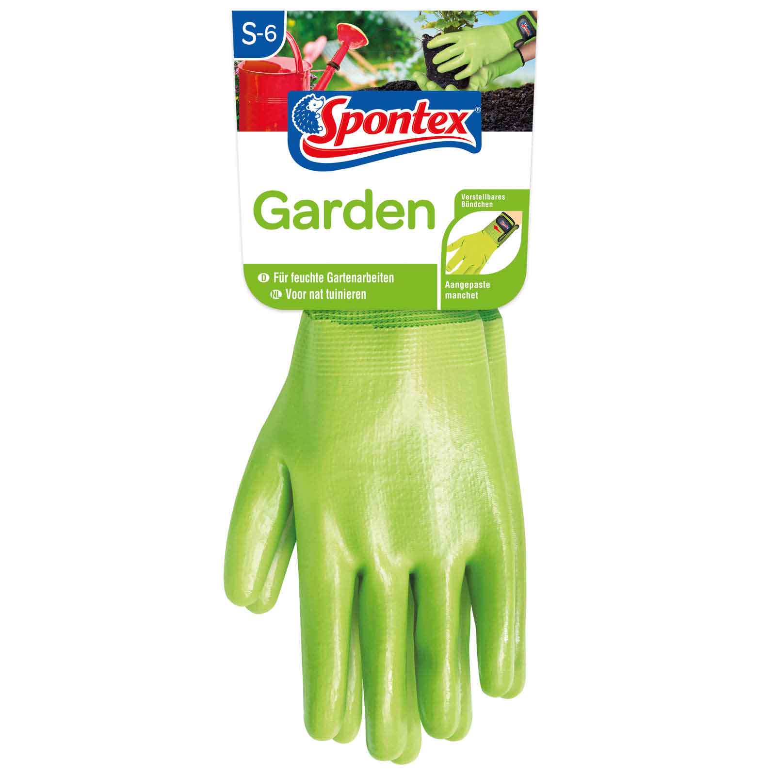 Spontex Gartenhandschuhe Garden Damenhandschuh Gartenarbeit Klettverschluss Größe:6 von Spontex