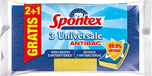 Spontex Universalschwamm Delicata 2+1, blau, Einheitsgröße, 3 Stück von Spontex