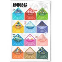 2026 Kalender Geschirrtuch - Special Lieferung Von Pennycandy Typografie Post Mail Text Umschläge Leinen Baumwolle Leinwand Spoonflower von SpoonflowerHome