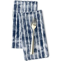 Blaue Streifen Abendessen Servietten 2Er-Set - Verwitterte Optik 4. Juli Flagge Usa Stoffservietten Distressed Navy Stripes Von Littlepfeildesign von SpoonflowerHome