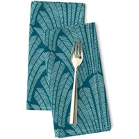 Art Deco Servietten | 2Er-Set - Petrol Von Kurull Modernes Dekor Monochrome 50Er Jahre Inspirierte Blaue Stoffservietten Spoonflower von SpoonflowerHome