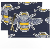Bienen Tischsets 2Er Set - Sommer Insekt Marine Gelb Käfer Gartentiere Hummel Stoff Bumblebee Buz By Patricia_Braune Bienen Tischsets 2Er Set - Sommer Insekt Marine Gelb Käfer Gartentiere Hummel Stoff Bumblebee Buz By Patricia_Braune von SpoonflowerHome