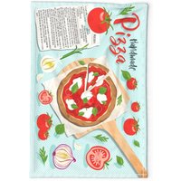 Blaues Geschirrtuch - Handgefertigtes Pizza Von Heatherdutton Aqua Illustration Food Leinen Baumwolle Spoonflower von SpoonflowerHome